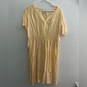 Croft & Barrow Yellow Flutter Sleeve Midi Sundress EUC
